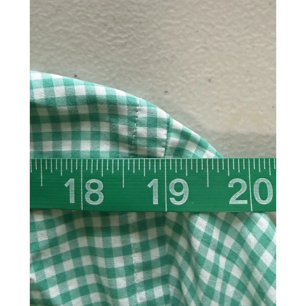 J Crew Ludlow Mens Size Lg Green Gingham Premium Dress Shirt‎ Button Down Preppy